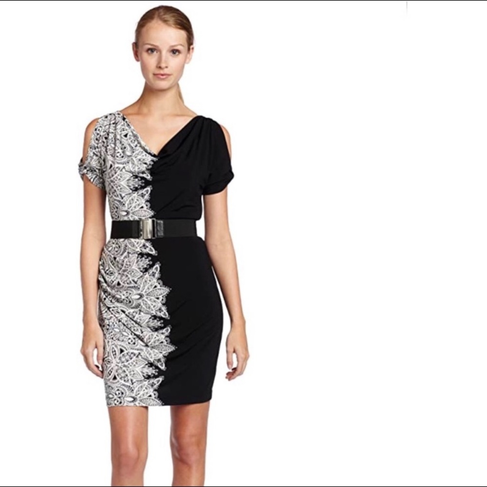BCBGMAXAZRIA cowl neck cocktail dress